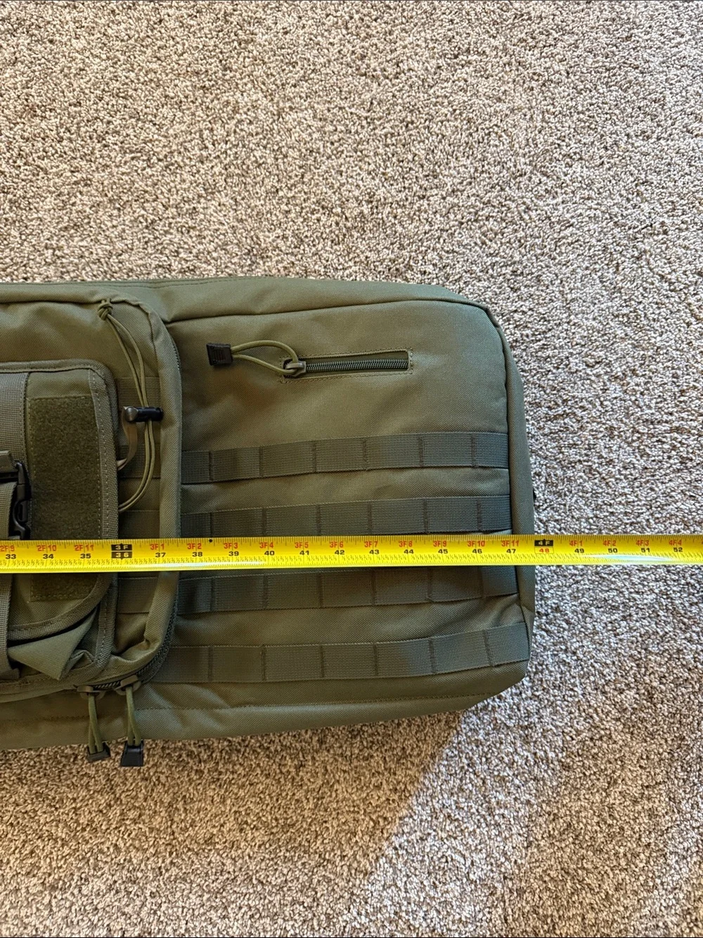 Tactical Olive Green Rifle Case with Pouches with back pack straps MOLLE webbing